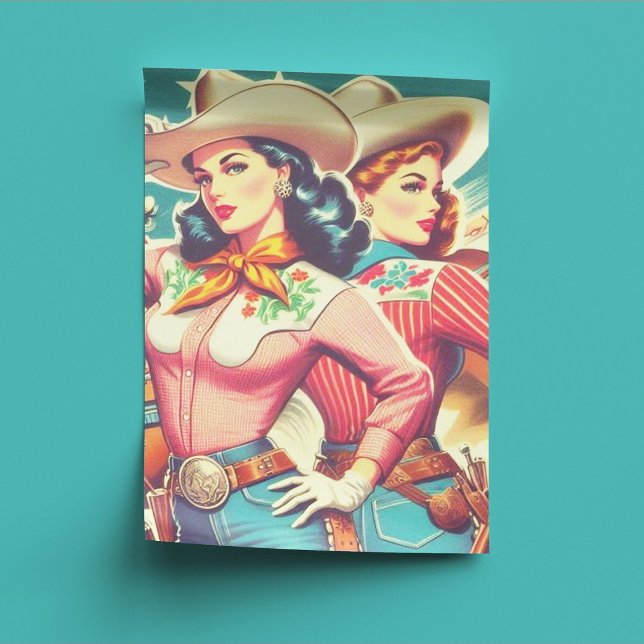 Retro Cowgirls Pin-ups Tissue Paper (Creator Uploaded)