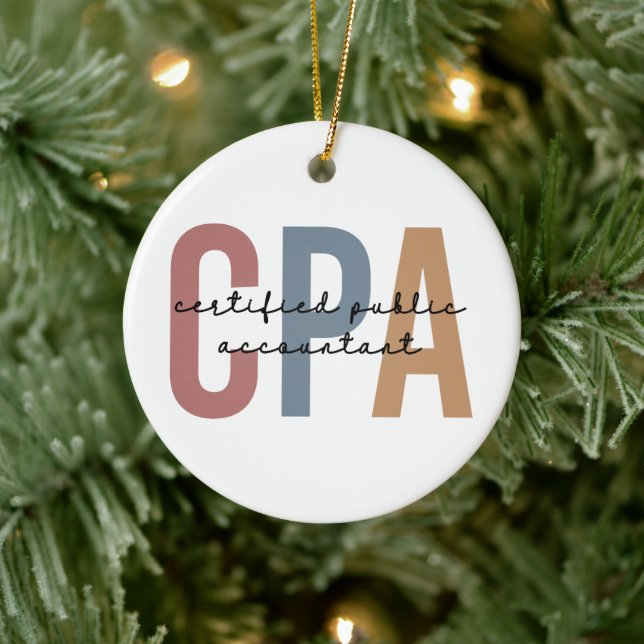 Retro CPA Certified Public Accountant Ceramic Tree Decoration (Tree)