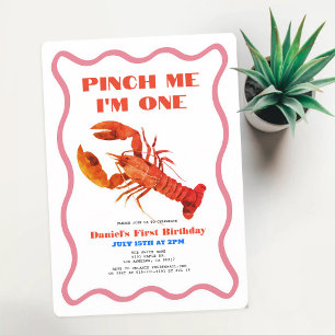 Retro Crawfish 1st Birthday Seafood Boil Invitation