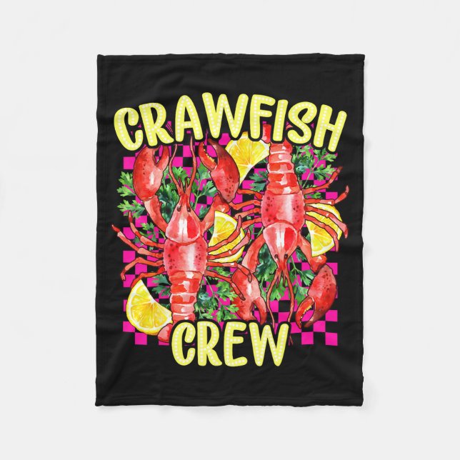Retro Crawfish Crew Cajun Boil Season For Men Wome Fleece Blanket (Front)