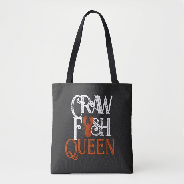 Retro Crawfish Queen Seafood Tote Bag (Front)