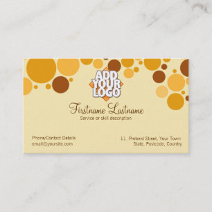 Retro Cream Bubbles Business Card