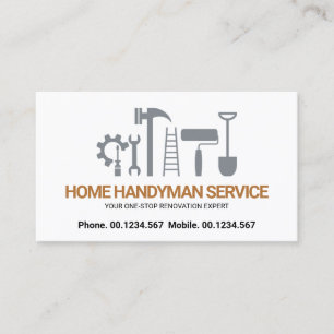 Retro Creative Handyman Tools Motif Builder  Busin Business Card