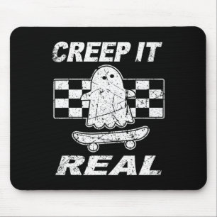 Retro Creep It Real Ghost Halloween Mens Kids  Mouse Mat