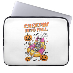 Retro Creepin into Fall Halloween Laptop Sleeve