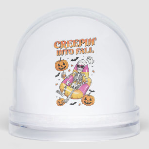 Retro Creepin into Fall Halloween Snowglobe