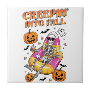 Retro Creepin into Fall Halloween Tile