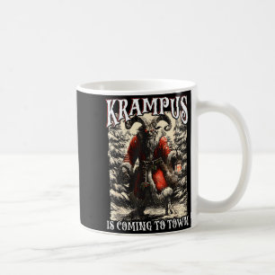 Retro Creepmas Krampus Is Coming To Town Dark Humo Coffee Mug