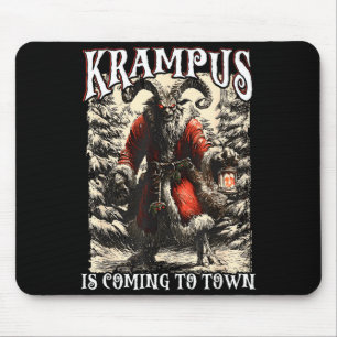 Retro Creepmas Krampus Is Coming To Town Dark Humo Mouse Mat