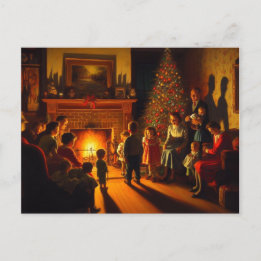 Retro Creepy Christmas Horror Postcard