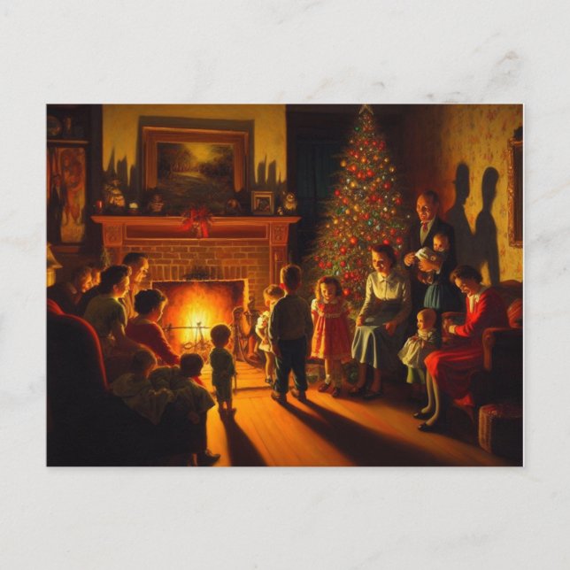 Retro Creepy Christmas Horror Postcard (Front)