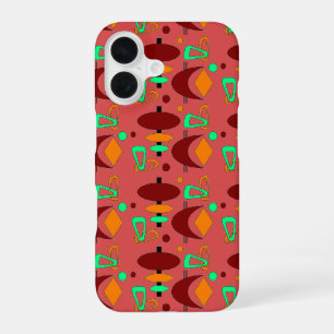 Retro Crescent Totem Shapes iPhone 16 Case