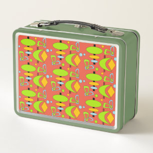 Retro Crescent Totem Shapes Metal Lunch Box