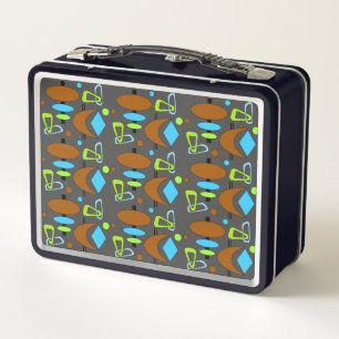 Retro Crescent Totem Shapes Metal Lunch Box