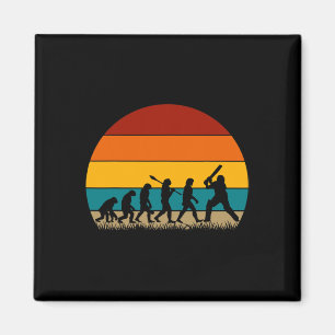 Retro Cricket Evolution - Funny Cricket Magnet