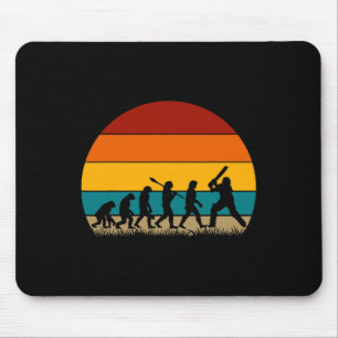 Retro Cricket Evolution - Funny Cricket Mouse Mat
