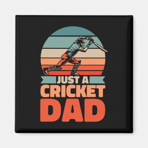 Retro Cricket Father - Vintage Cricketer Just A Cr Magnet