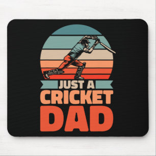 Retro Cricket Father - Vintage Cricketer Just A Cr Mouse Mat