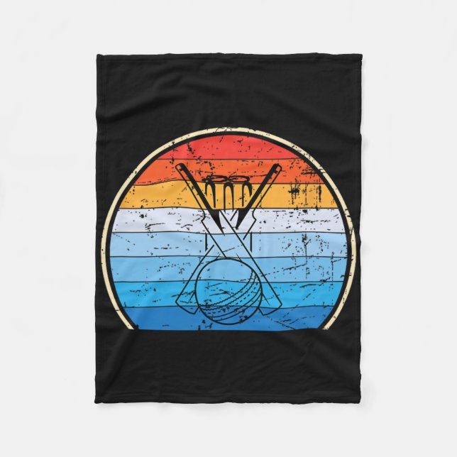 Retro Cricket  Fleece Blanket (Front)