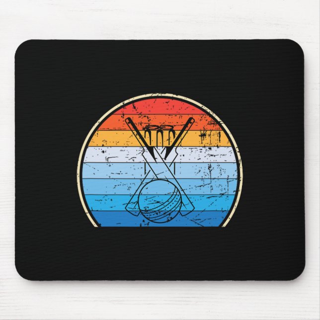 Retro Cricket  Mouse Mat (Front)