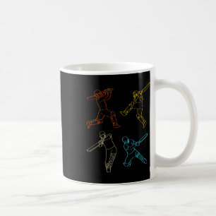 Retro Cricket Player Position Cricket Lovers Coffee Mug