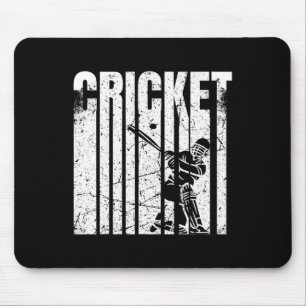 Retro Cricket Player Tter Design Mouse Mat