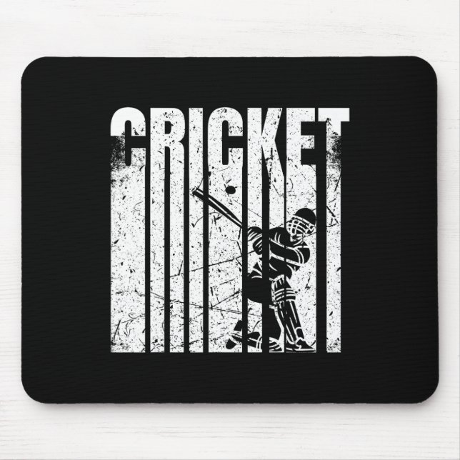 Retro Cricket Player Tter Design  Mouse Mat (Front)