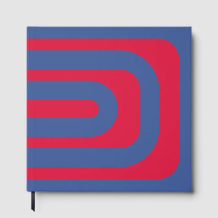 Retro Crimson & Blue Guest Book – Customisable