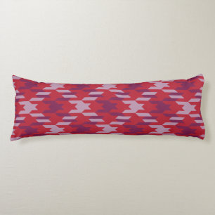 Retro crimson red purple houndstooth plaid pattern body cushion