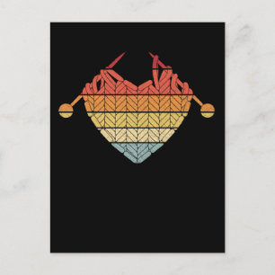 Retro Crochet Yarn Heart Hobby Crafting Love Postcard