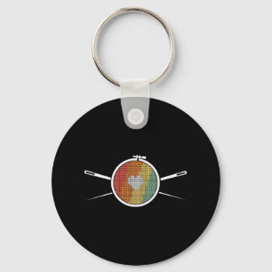Retro Cross Stich Key Ring