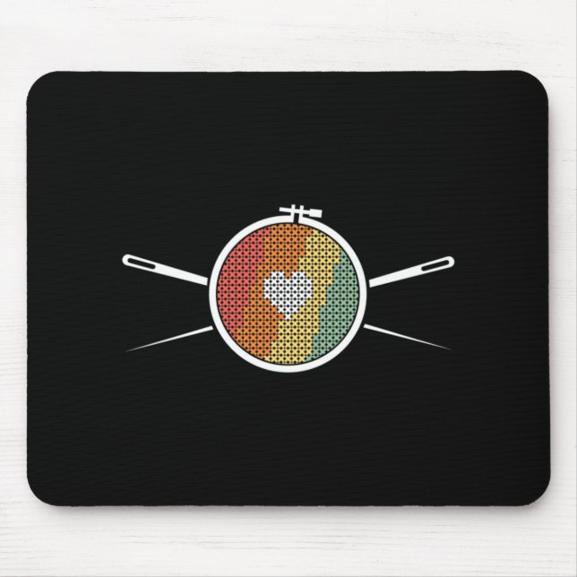 Retro Cross Stich Mouse Mat (Front)