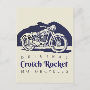 Retro Crotch Rocket Motorcycle Vintage Ad Postcard