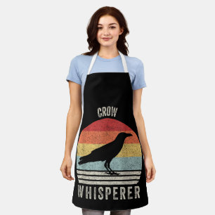 Retro Crow Whisperer Funny Birds Lover Crow Vintag Apron