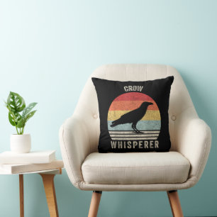 Retro Crow Whisperer Funny Birds Lover Crow Vintag Cushion