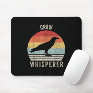 Retro Crow Whisperer Funny Birds Lover Crow Vintag Mouse Mat