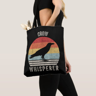 Retro Crow Whisperer Funny Birds Lover Crow Vintag Tote Bag