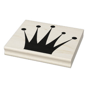 Retro Crown Silhouette Rubber Art Stamp