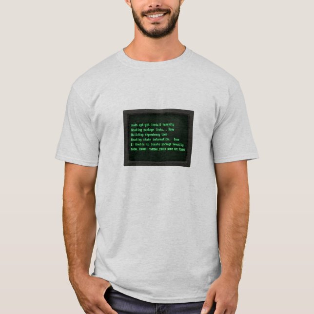 Retro CRT Monitor Terminal "Install Humanity" Fail T-Shirt (Front)