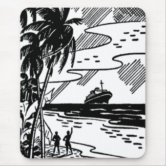 Retro Cruise Ship Mouse Mat