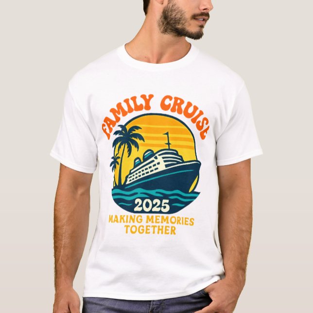 Retro Cruise Shirt Family Vacation 2025 (Front)