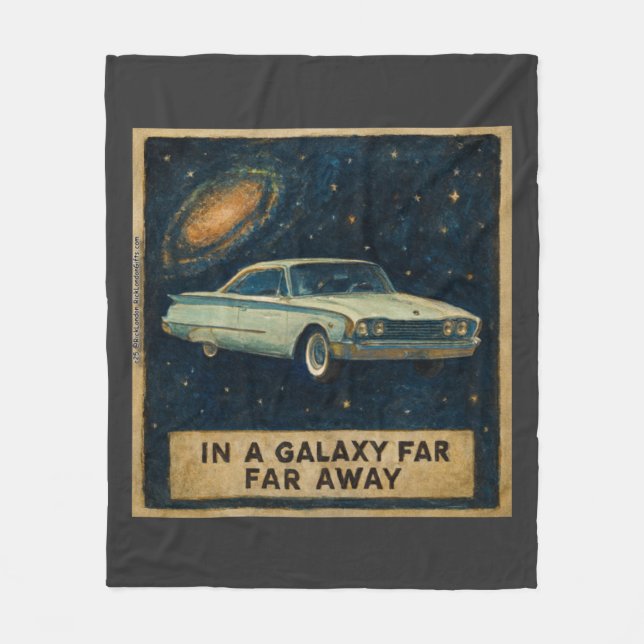 Retro Cruiser in Deep Space  Fleece Blanket (Front)