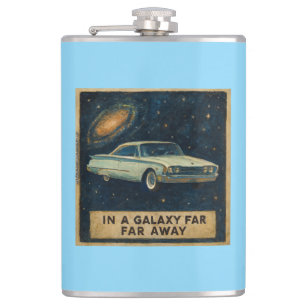 Retro Cruiser in Deep Space  Hip Flask