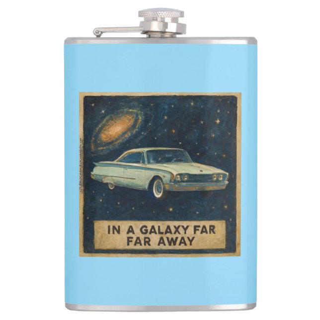 Retro Cruiser in Deep Space  Hip Flask (Front)