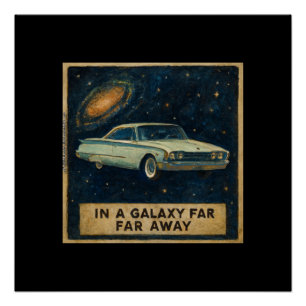 Retro Cruiser in Deep Space Poster