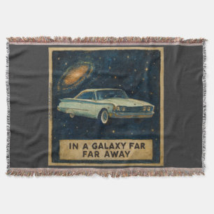 Retro Cruiser in Deep Space Throw Blanket