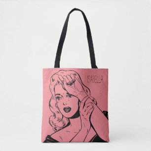 Retro Crying Woman Tote Bag