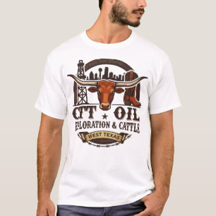 Retro CTT Oil Exploration and Cattle for Men Women T-Shirt