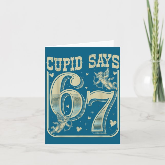 Retro Cud Says 67 Funny 67 Valentine Couple Matchi Card (Front)