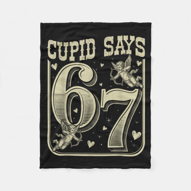 Retro Cud Says 67 Funny 67 Valentine Couple Matchi Fleece Blanket (Front)
